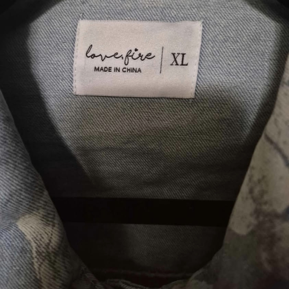 LoveFire Floral Denim Jacket - Picture 2 of 2